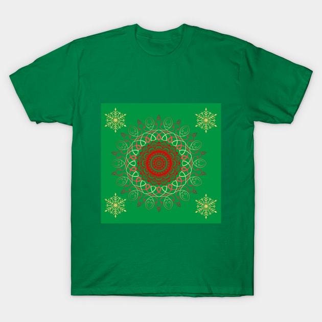 Christmas Mandala T-Shirt by Jesscreative